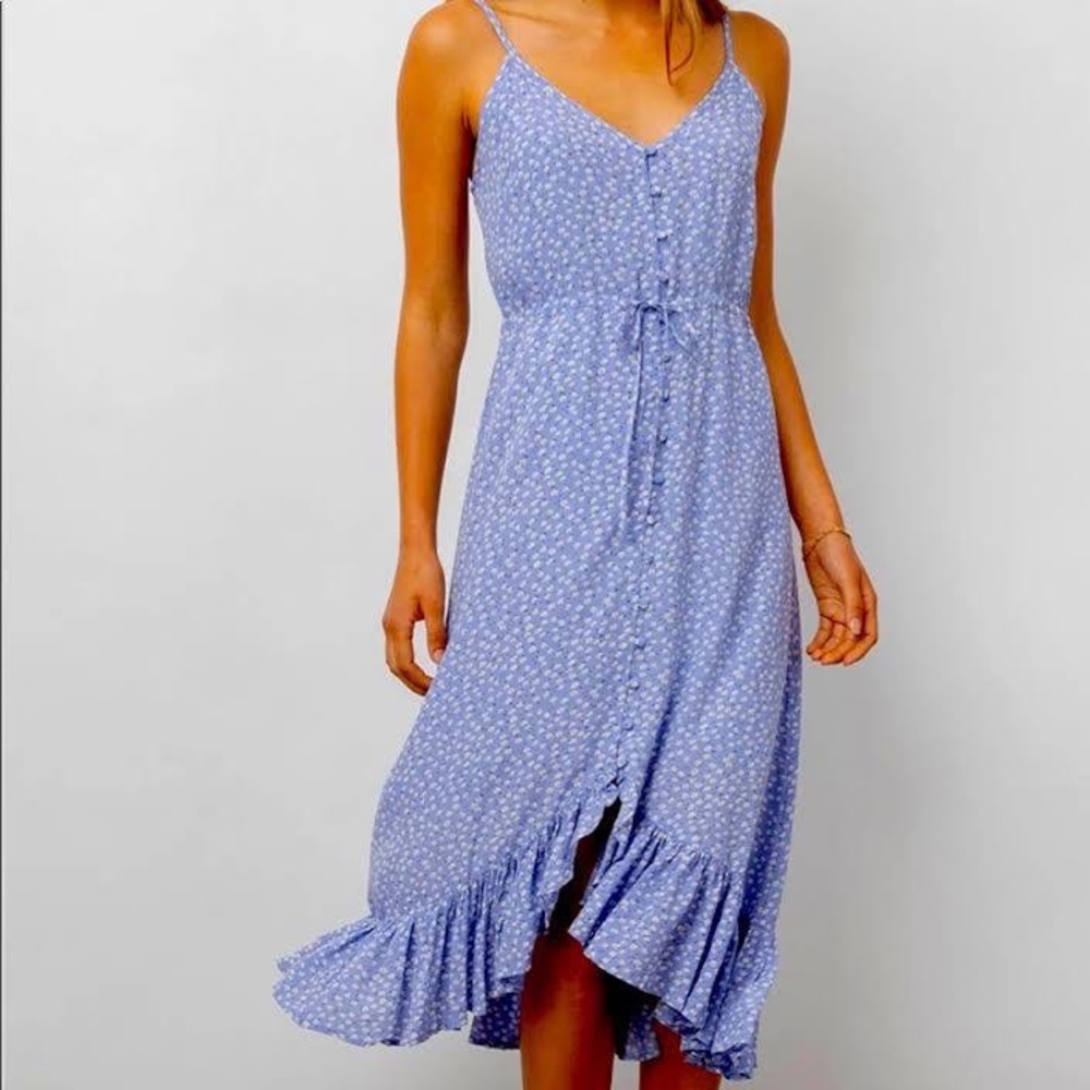Frida Midi Dress in Sky Blue Daisies (XS) - never worn